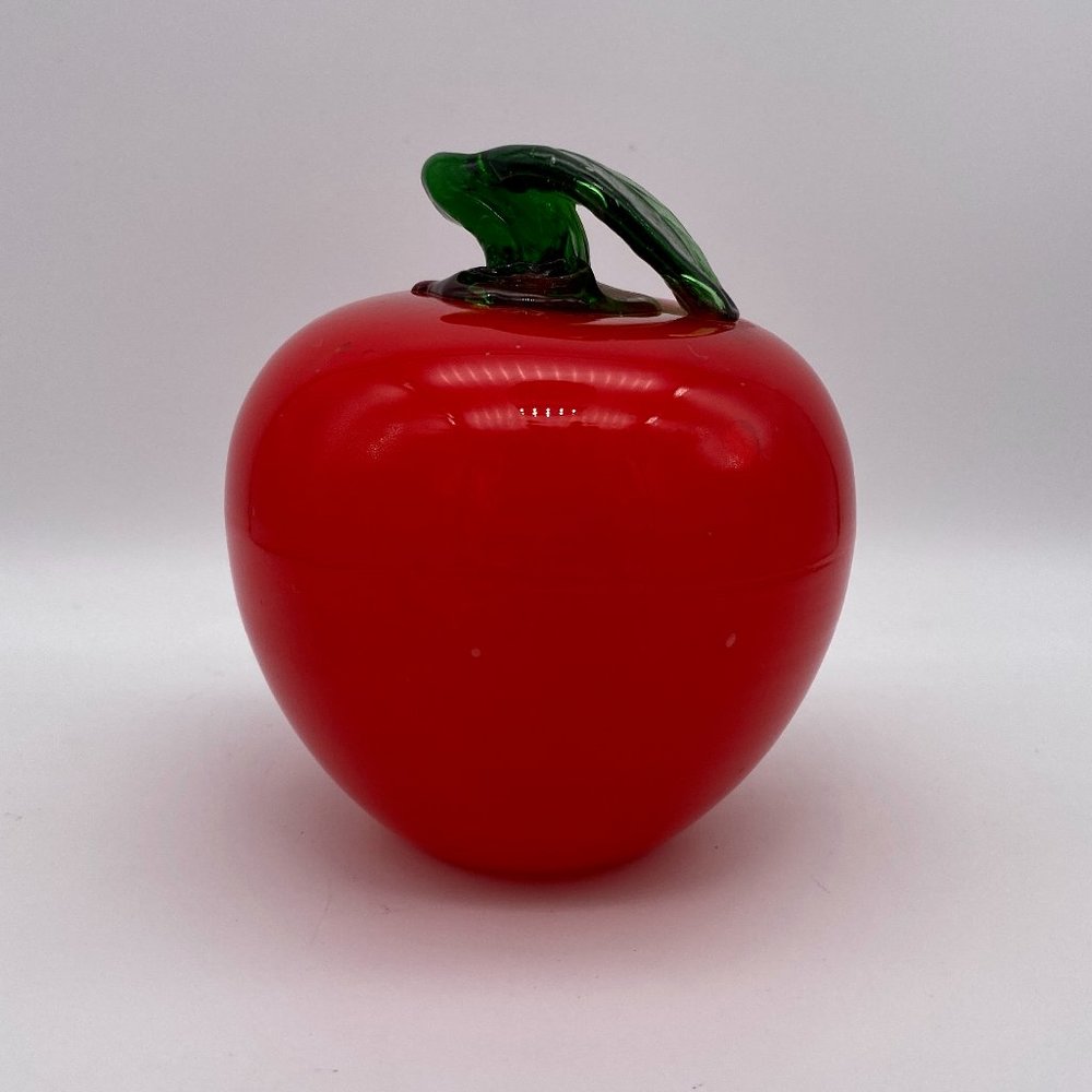 Red Glass Apple Decorative Object / Paperweight